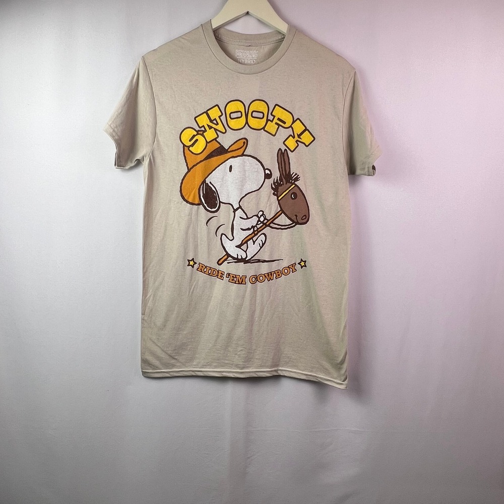 Peanuts Snoopy Cowboy T Shirt Sand Adult S Western Graphic Tee